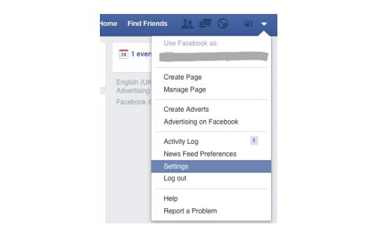 facebook menu 