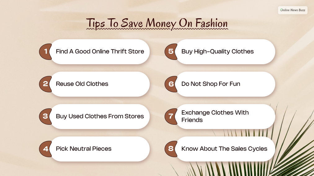 Tips to save money on fashion